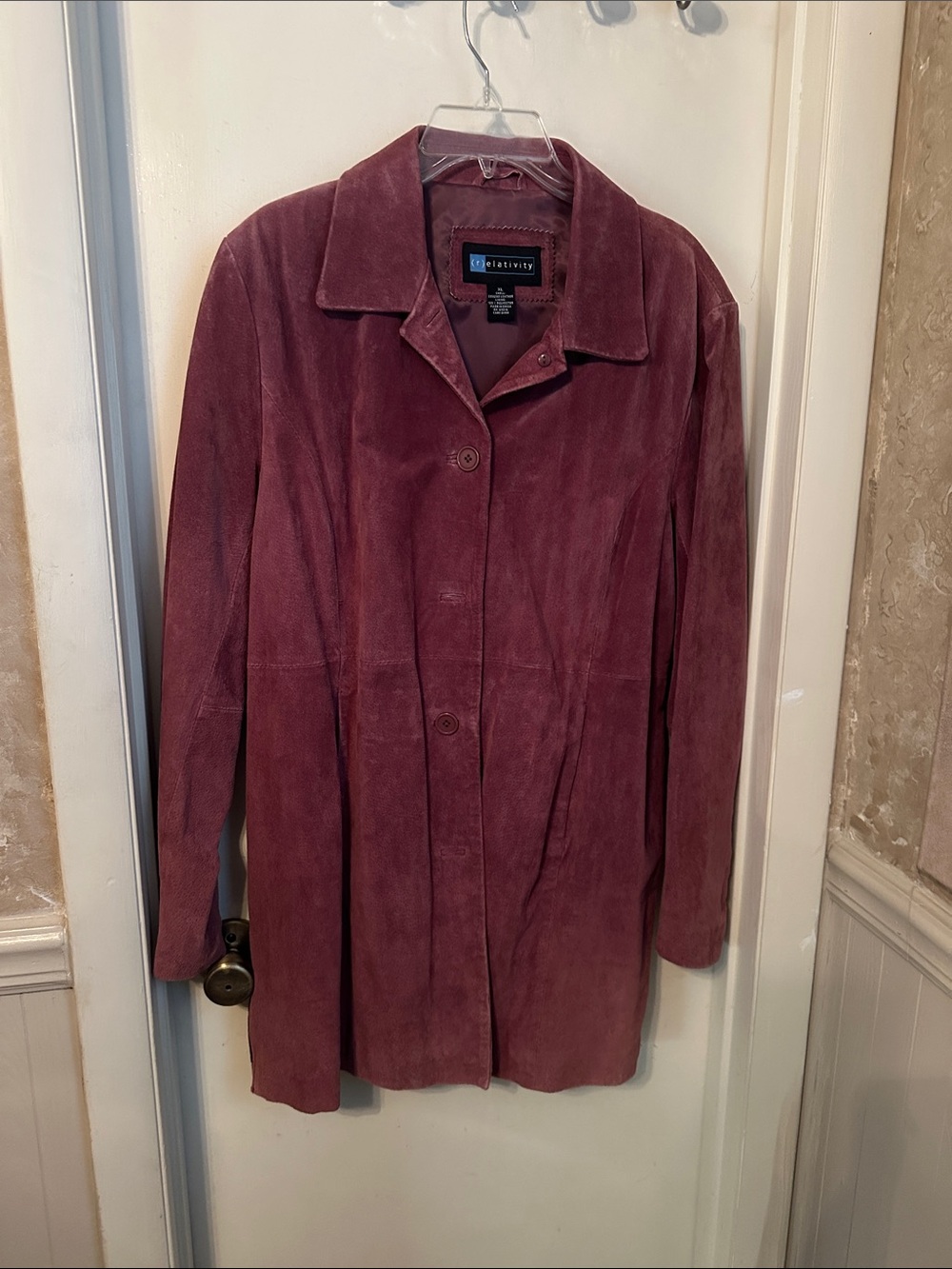 Relativity Women's Suede Trench Coat - Rose Size XL